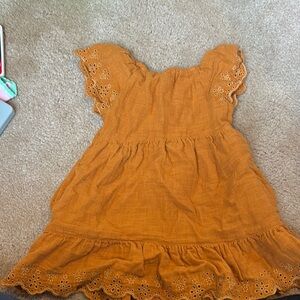 Charming Orange Eyelet Kids Dress